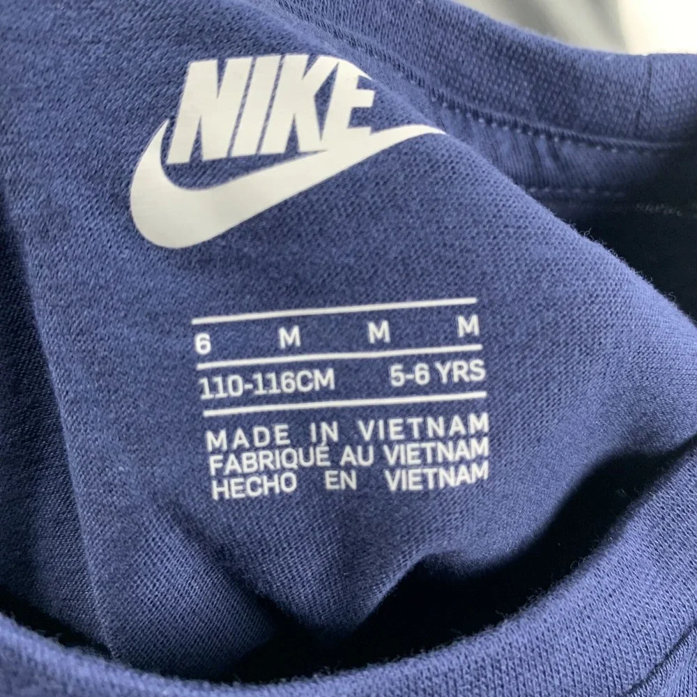 Nike Just Do It Boys 6 Gray Navy Blue Crew Neck Short‎ Sleeve Pullover 2-Pcs Set
